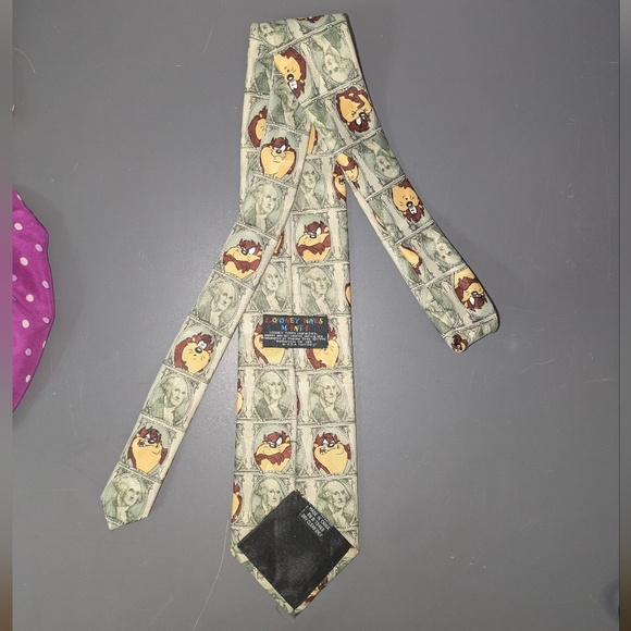 Vintage Looney Tunes Mania 1997 Taz Money Tie - Picture 10 of 11